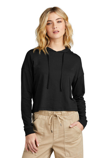 Ladies - Tri® Midi Long Sleeve Hooded Tee (Nebraska Gold)