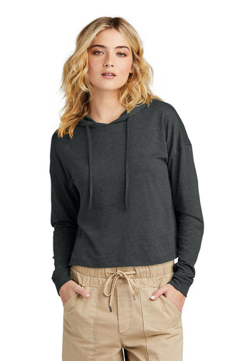Ladies - Tri® Midi Long Sleeve Hooded Tee (Nebraska Gold)