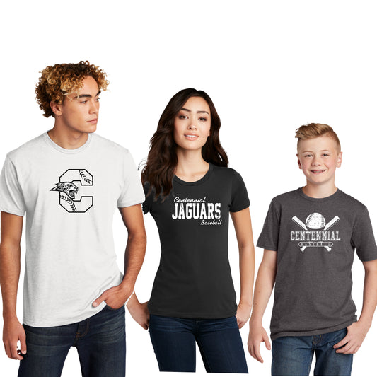 Adult, Ladies & Youth - Tee - (Centennial Jaguar Baseball)