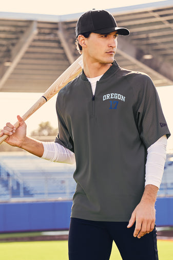 Adult - New Era Cage Short Sleeve 1/4-Zip Jacket - (Nebraska Gold)