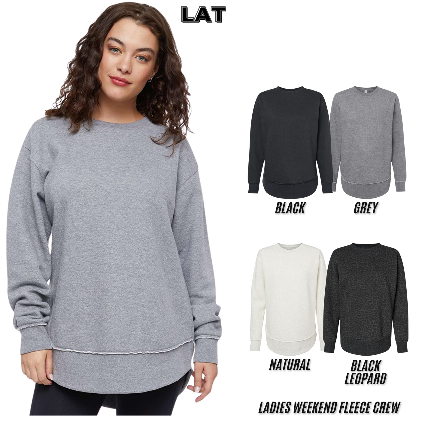 Ladies - LAT Weekend Fleece Crewneck (Centennial Jaguar Football)