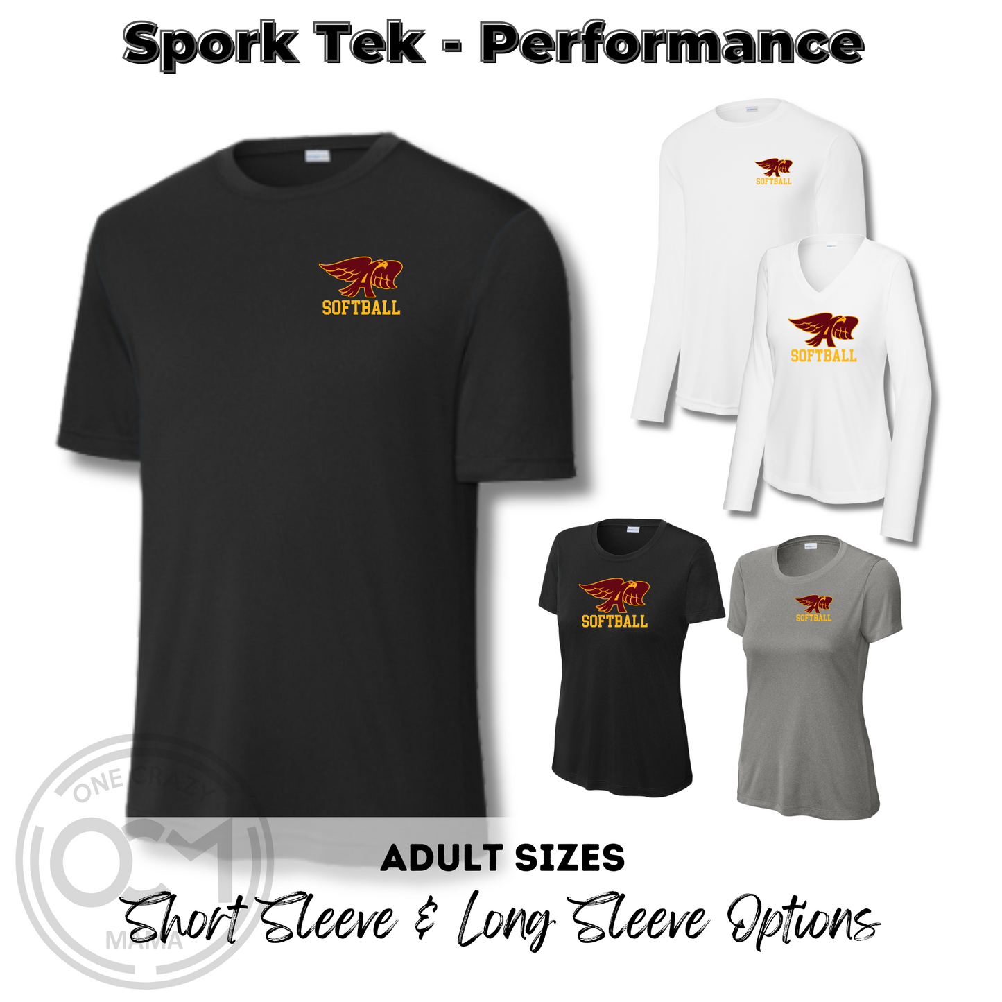 Adult & Ladies -Sport Tek Performance Tees (Ankeny Hawkette Softball)