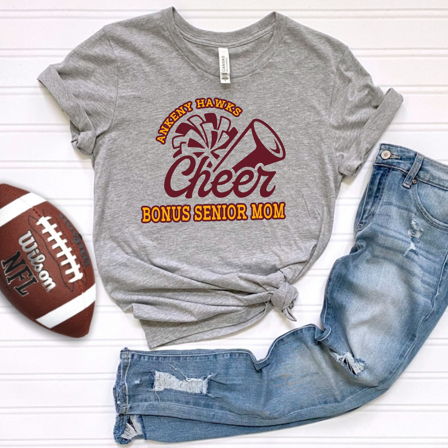 Senior Mom Hawk Cheer (5 Apparel Choices) -U Pick Name
