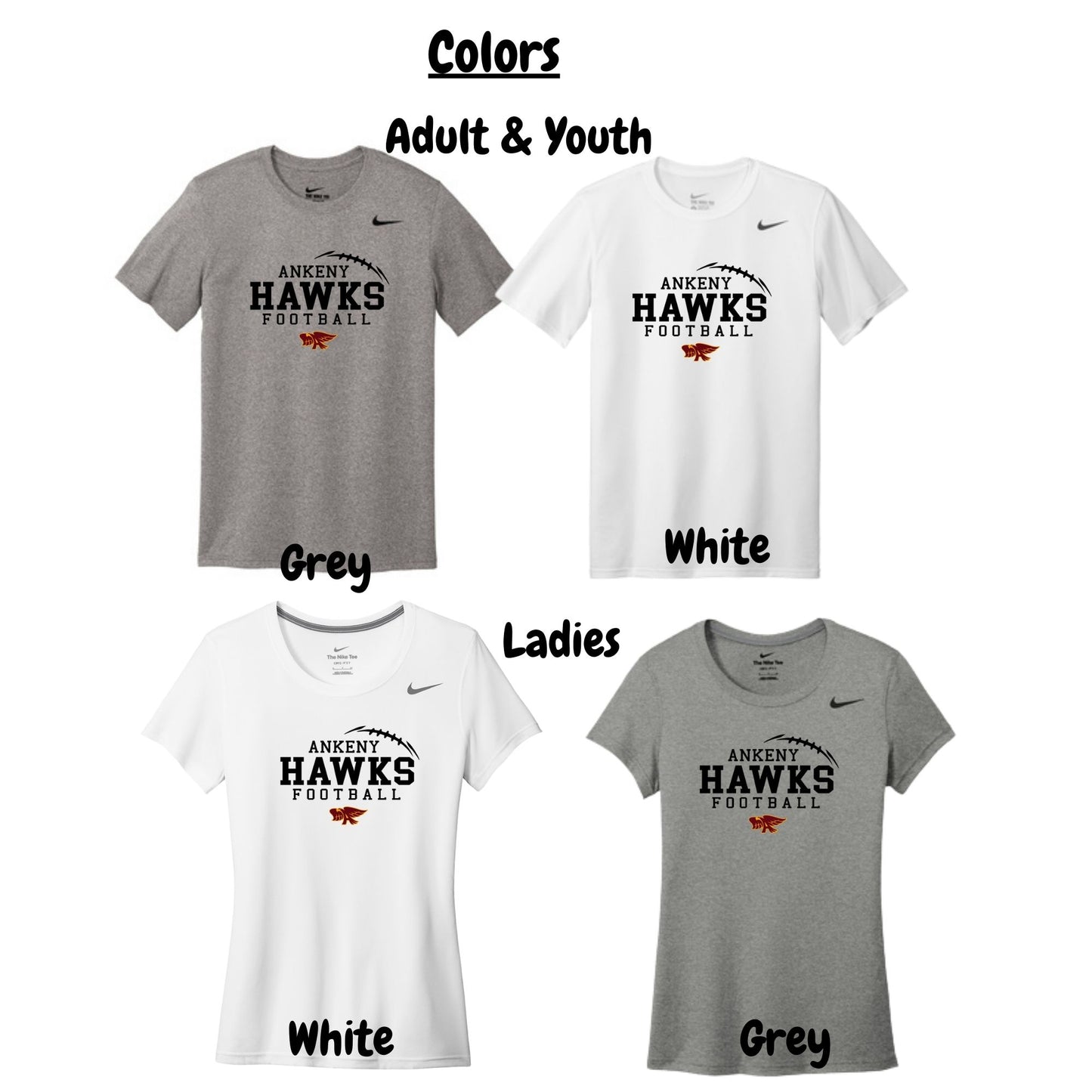 Adult, Ladies & Youth - Nike Legend Poly Tee - (Ankeny Hawks Football 2024)