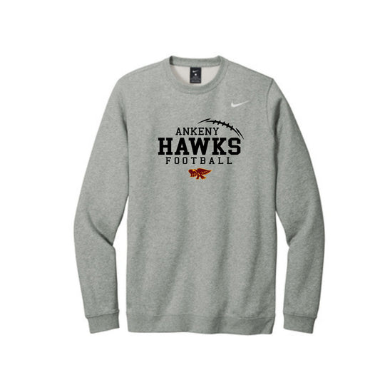 Adult - Nike Club Pullover Fleece Crewneck Sweatshirt - (Ankeny Hawks Football)