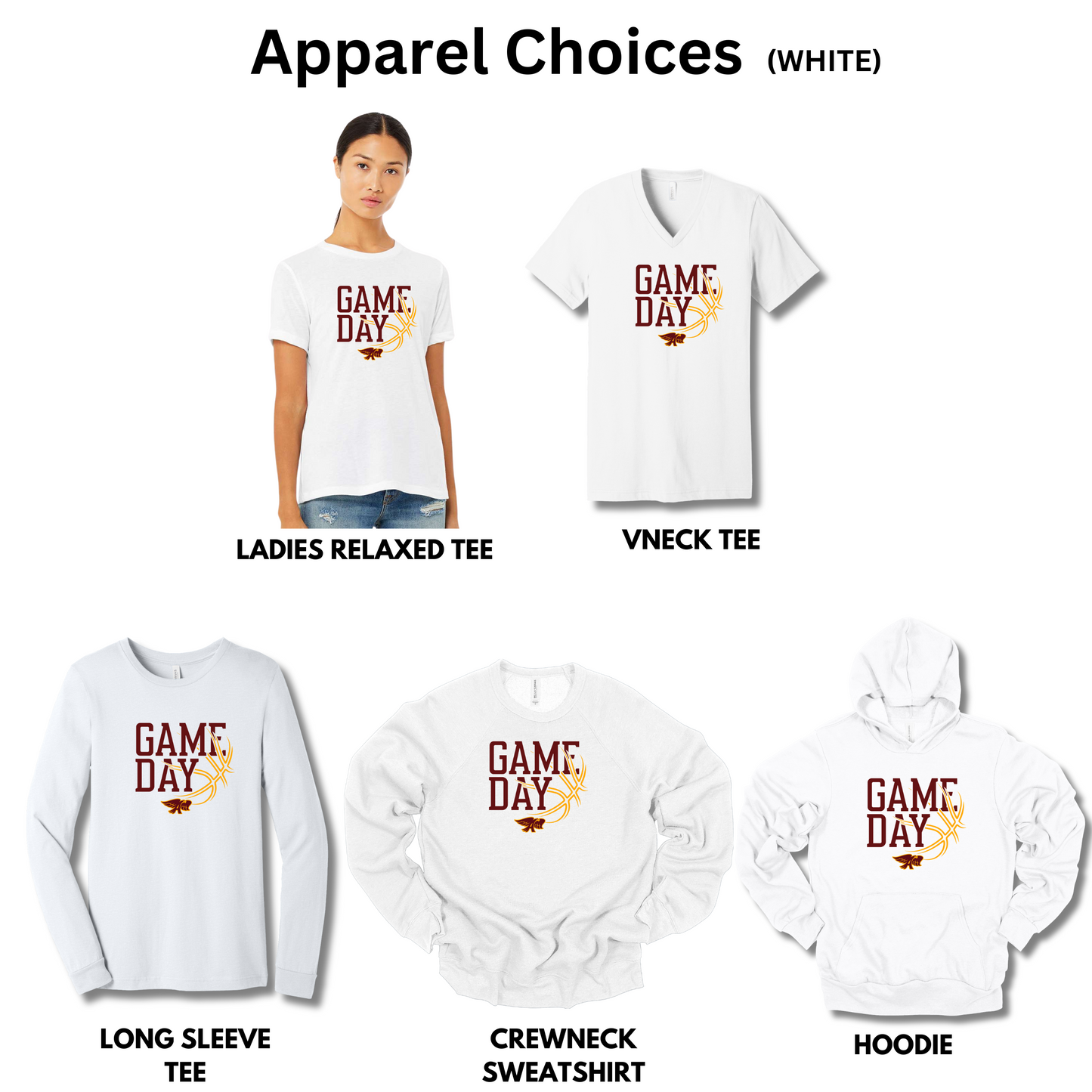 Adult - (5 Bella Apparel Options) - (Ankeny Hawks Basketball Collection)