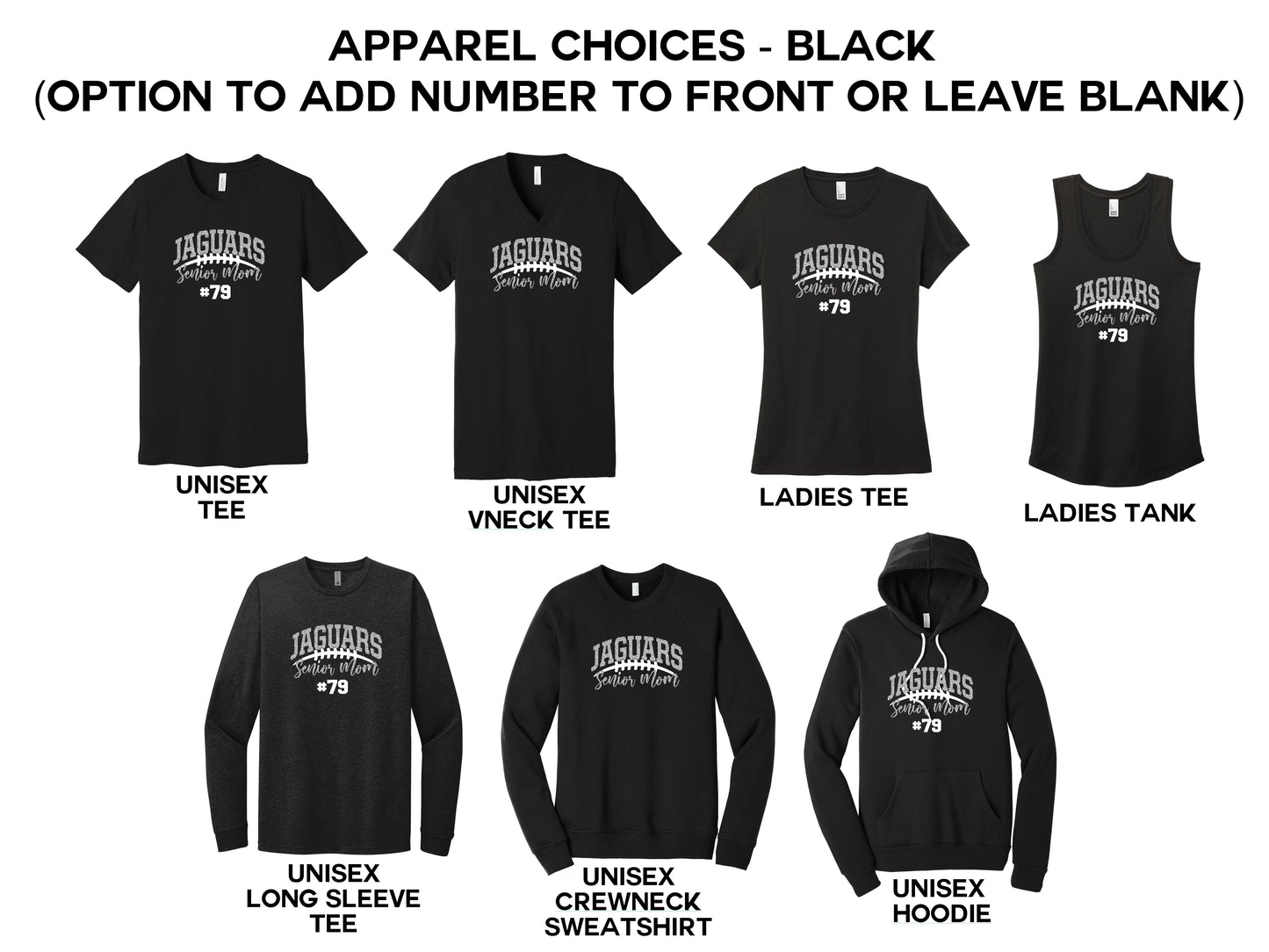 Senior Mom - 7 Apparel Options to Pick from - (Centennial Jaguar Football 2024-2025)