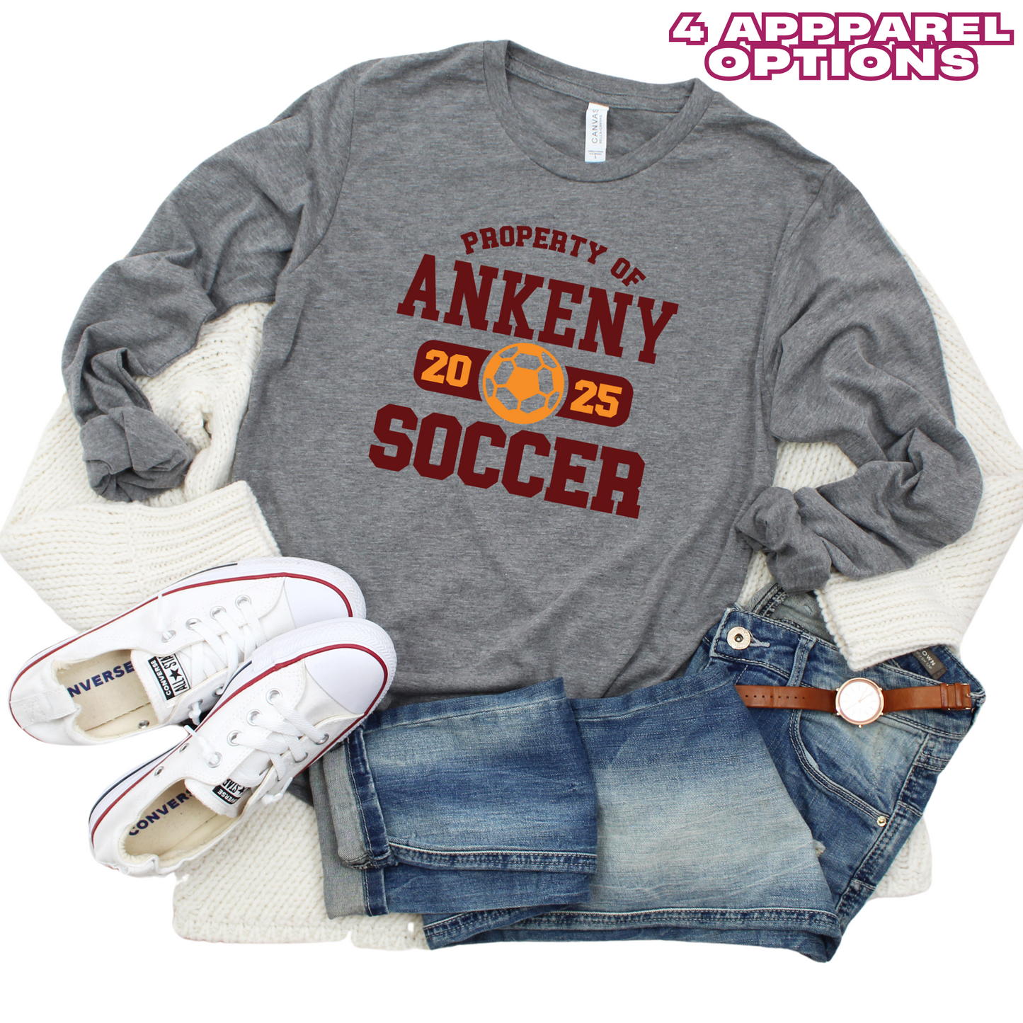Adult - 4 Bella Apparel Options (Ankeny Hawks Soccer)