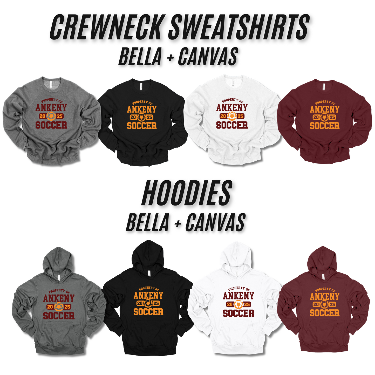 Adult - 4 Bella Apparel Options (Ankeny Hawks Soccer)