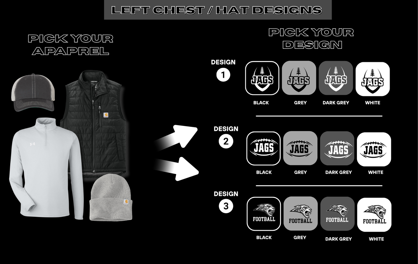 Adult & Ladies - Under Armour Performance 1/2 Zip (Centennial Jaguar Football)