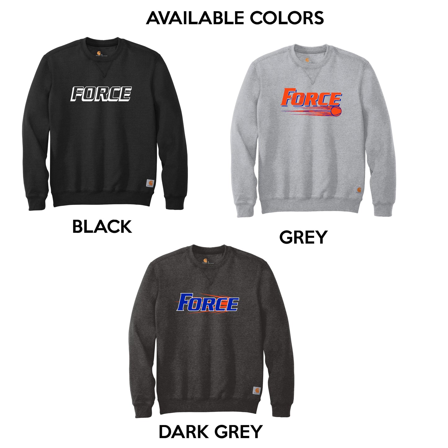 Adult - Carhartt Midweight Crewneck Sweatshirt- (Force Softball)