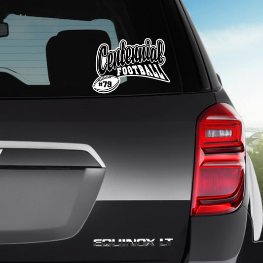 Vinyl Decal  (Option to add #)- (Centennial Jaguar Football)