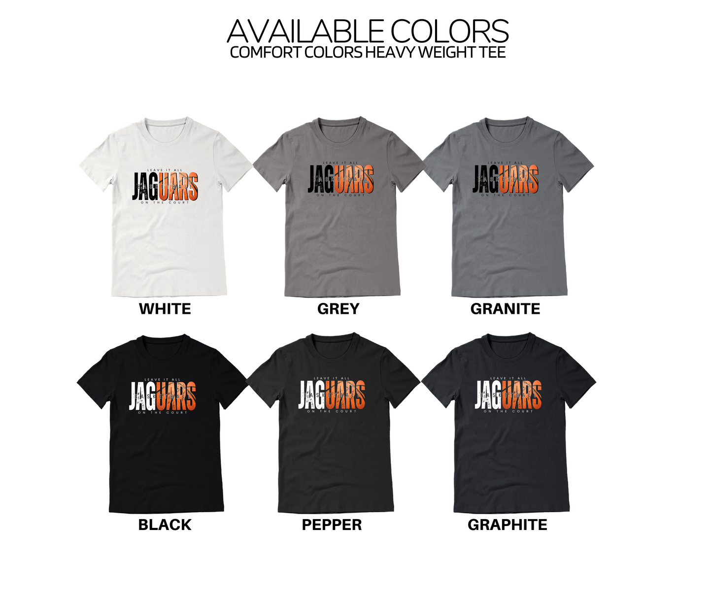 Adult & Youth - Comfort Colors Heavy Weight Tee (Jaguar Basketball Collection)