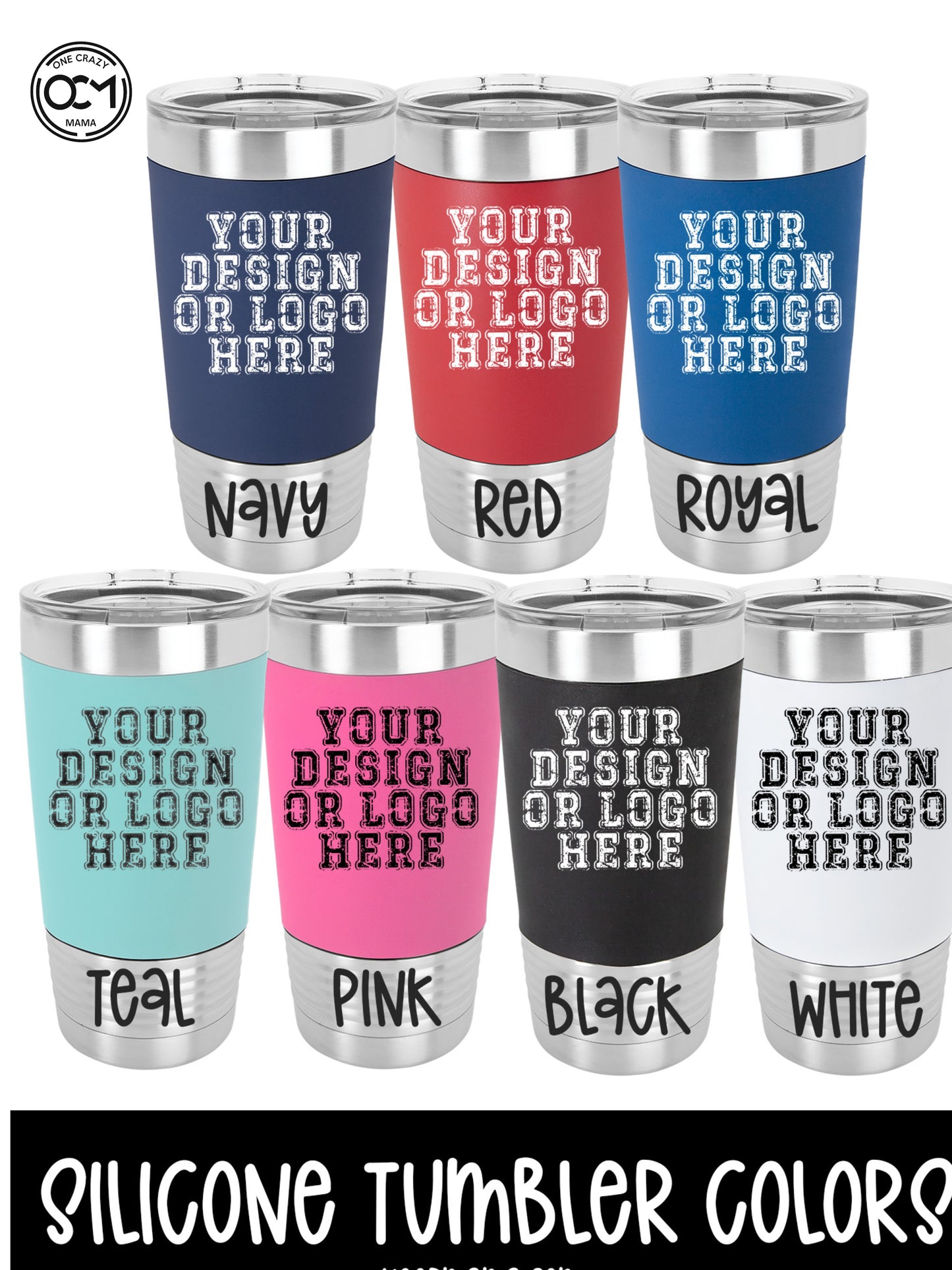 Custom Logo / Design - 20oz Insulated Silicone Sleeve Laser Engraved Tumbler