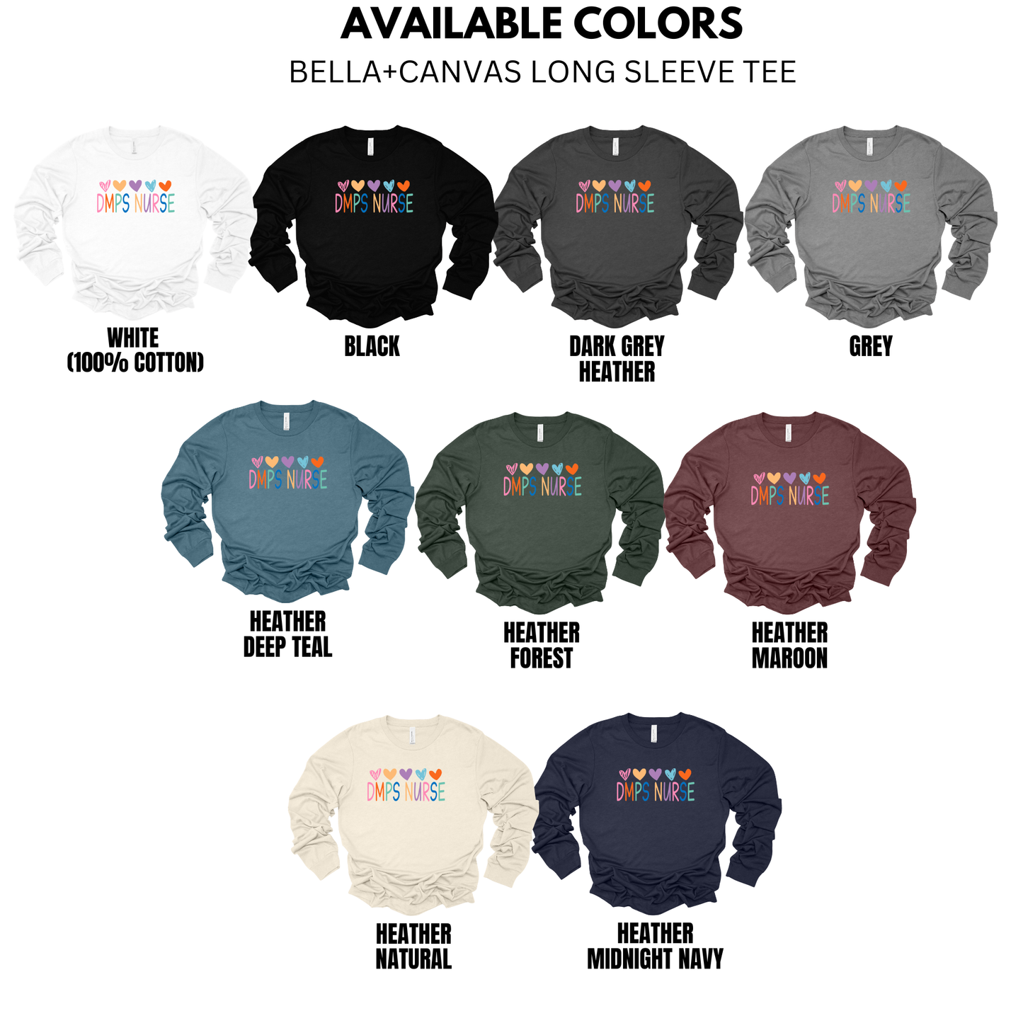 Bella + Canvas Long Sleeve Tee (DMPS Nurses)