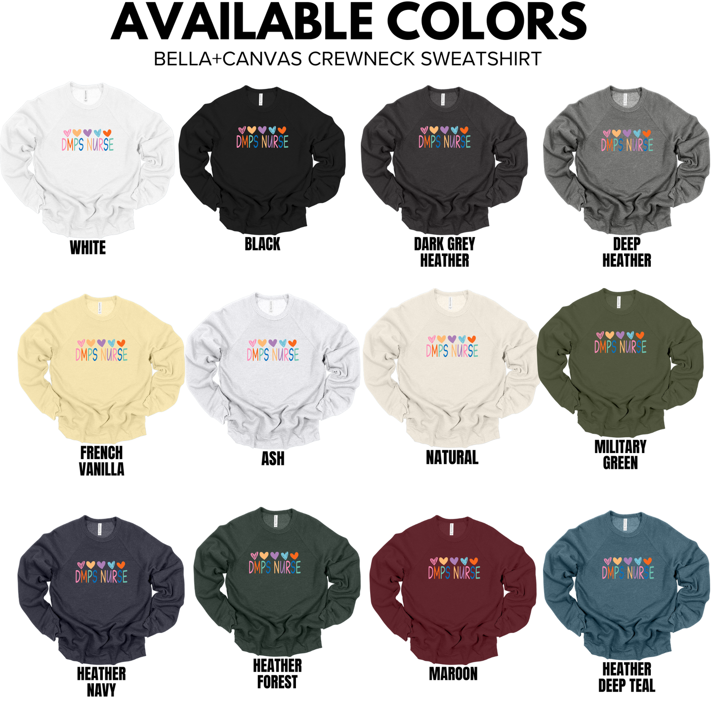 Bella+Canvas - Unisex Crewneck Sweatshirt (DMPS Nurses)