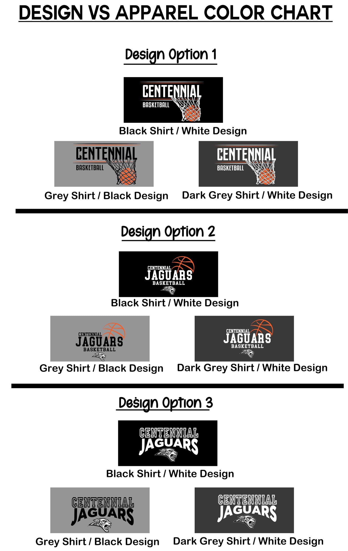 Adult & Youth - Performance Tee - 3 Designs - (Centennial Jaguar Basketball)
