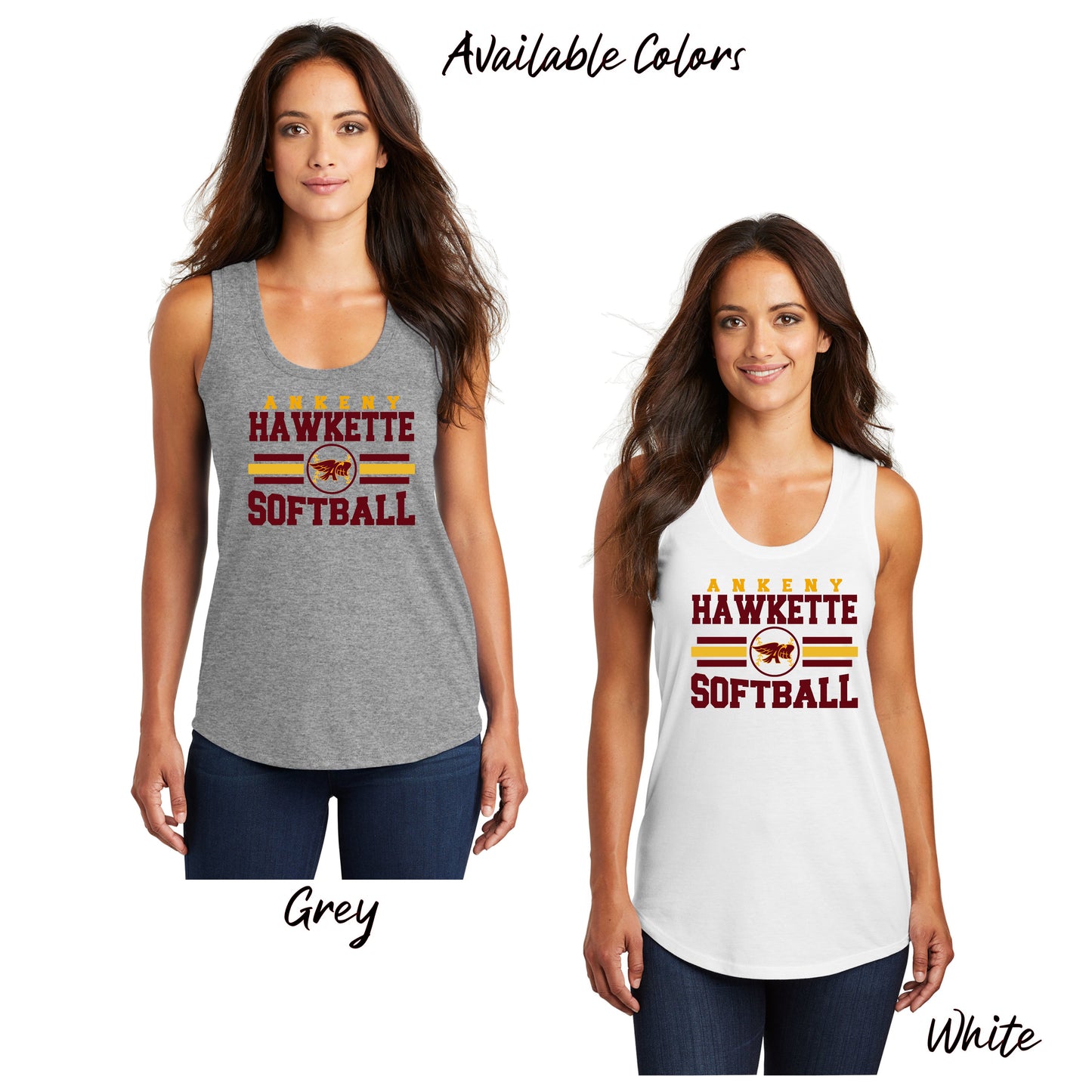 Ladies - District Racerback Tank - (Ankeny Hawkette Softball)