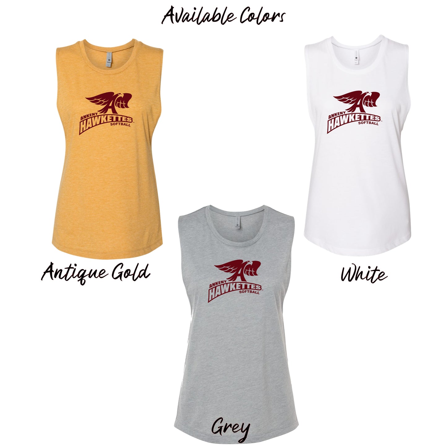 Ladies - Next Level Muscle Tank - (Ankeny Hawkette Softball)