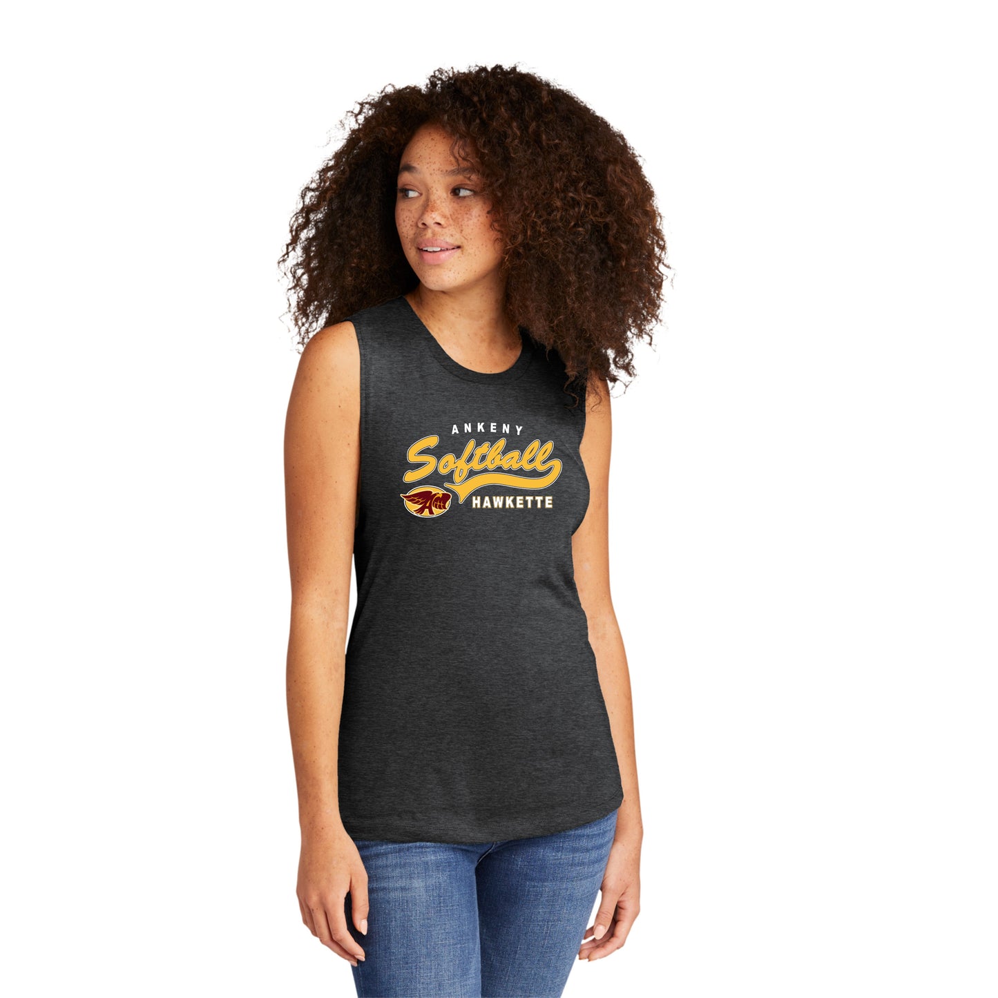 Ladies - Next Level Muscle Tank - (Ankeny Hawkette Softball)