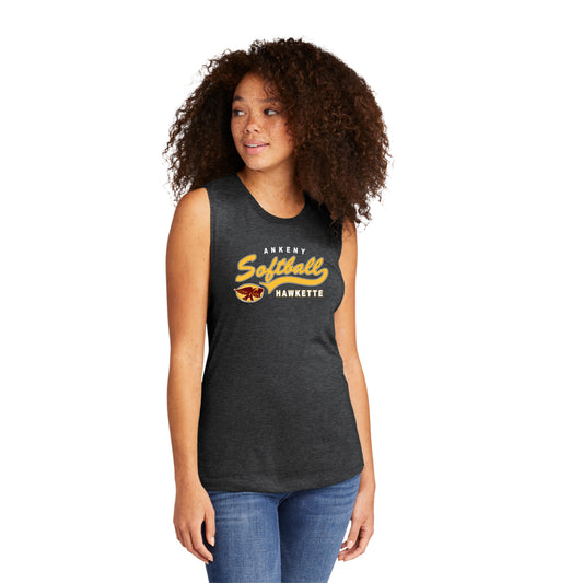 Ladies - Next Level Muscle Tank - (Ankeny Hawkette Softball)