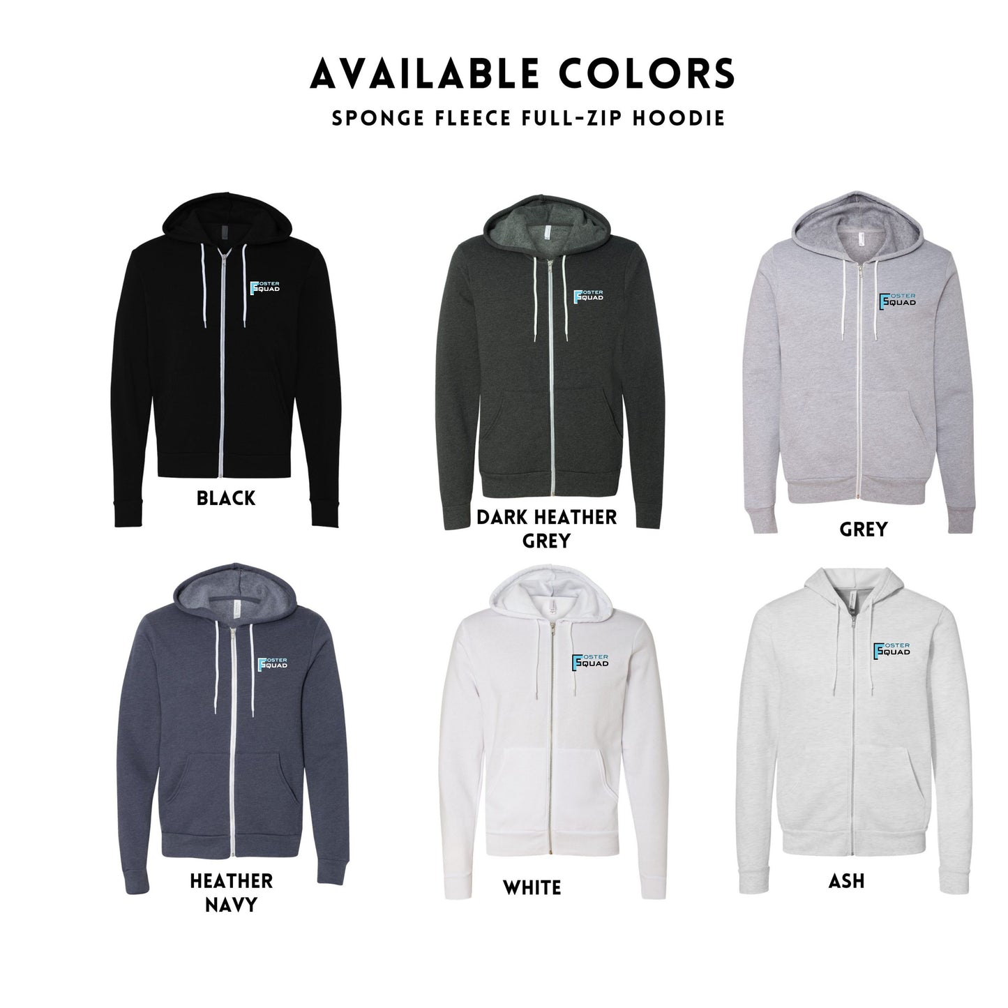 Adult - Bella Unisex Full Zip Fleece Hoodie (Foster Squad)