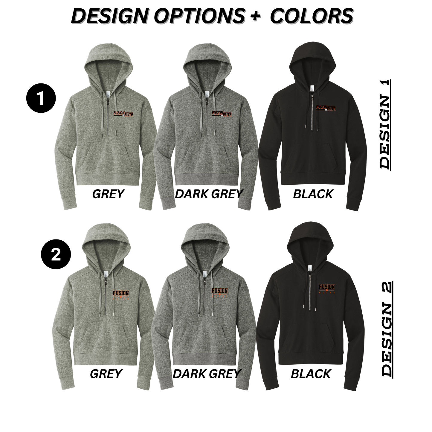 Ladies - District Fleece Hooded 1/2 Zip- (Fusion Elite)