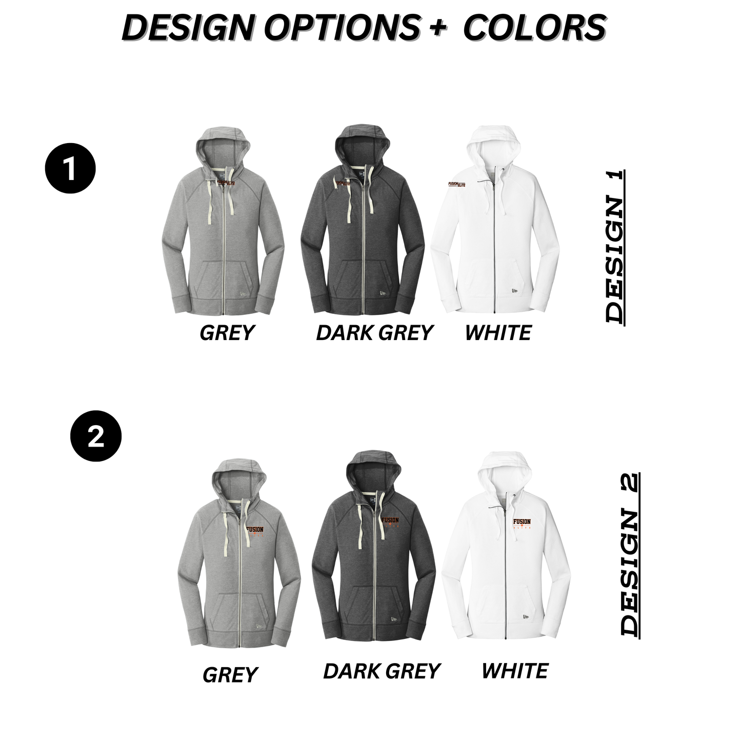 Ladies - New Era Sueded Full Zip Hoodie - (Fusion Elite)