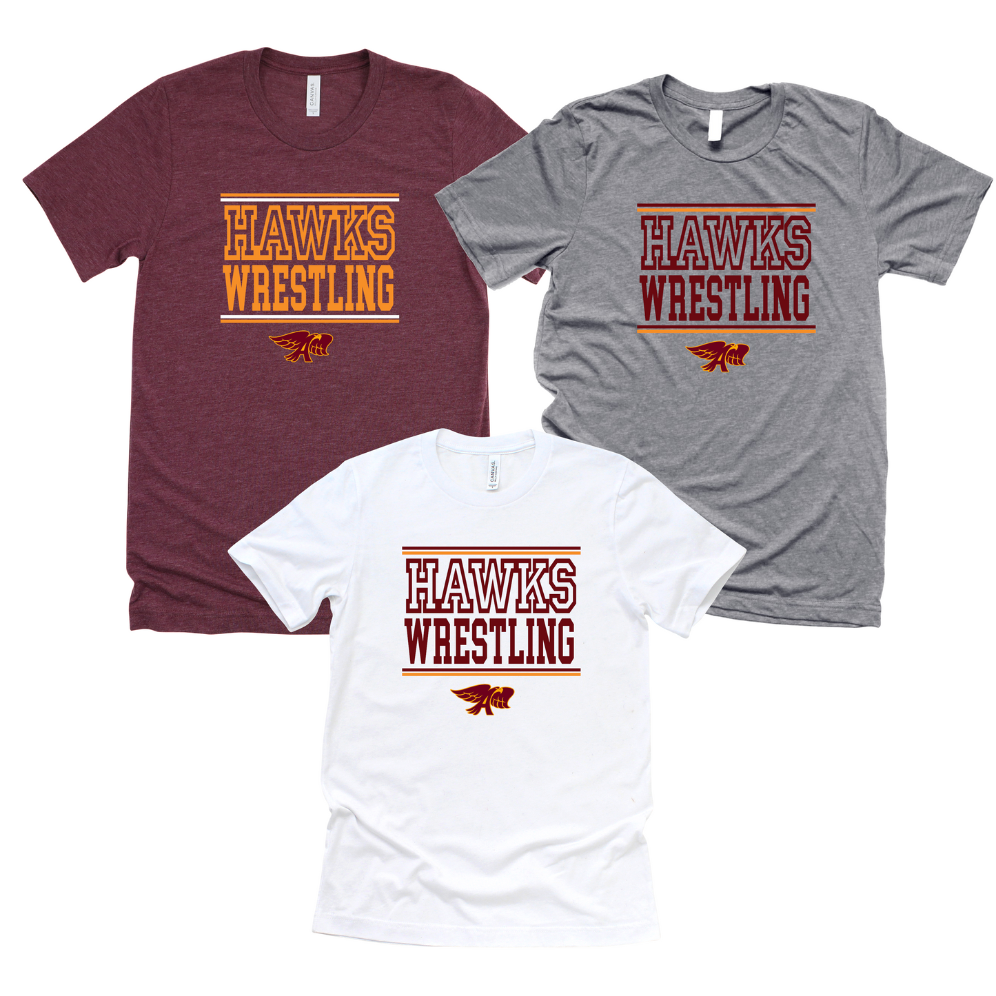 Adult - (Pick your Sport & Pick Shirt Style) - (Ankeny Hawks Wrestling)