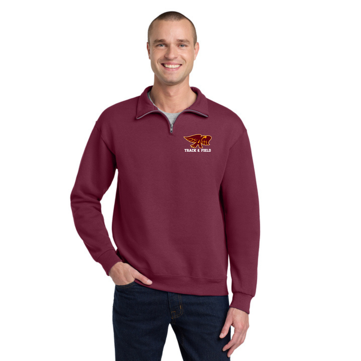 Adult - 1/4 Zip Sweatshirt (Ankeny Hawks Track & Field)