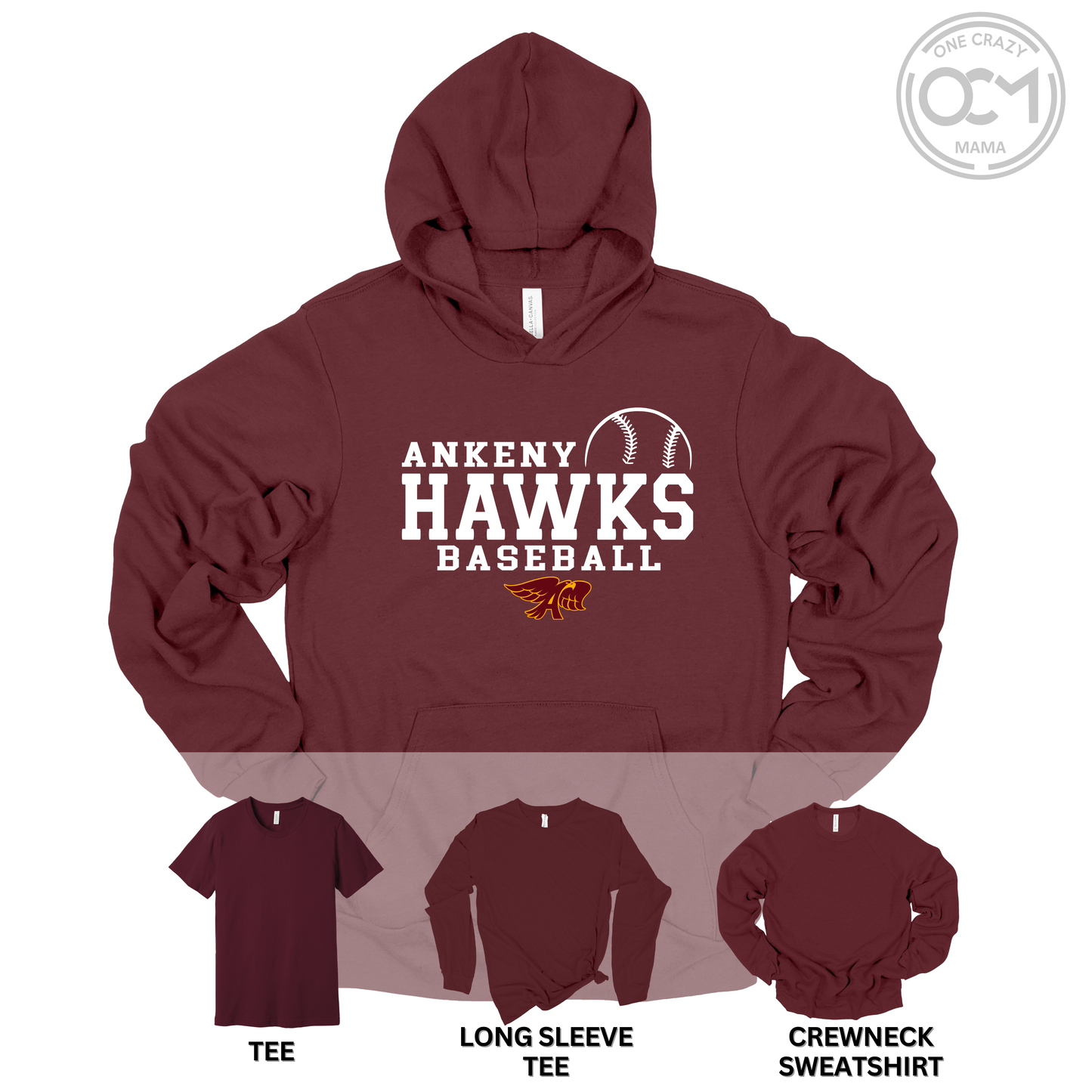 Adult - Multiple Apparel Options (Ankeny Hawks Baseball)