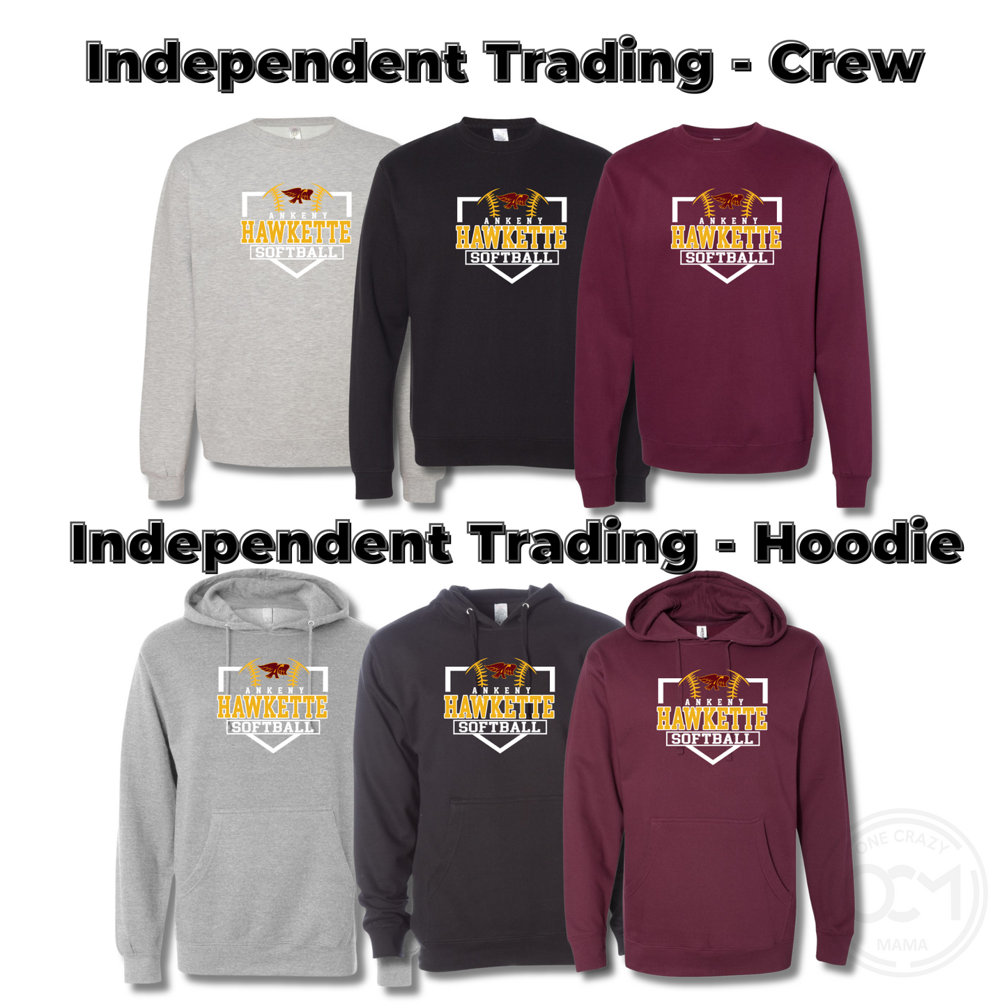 Adult - 4 Apparel Options (Ankeny Hawkette Softball)
