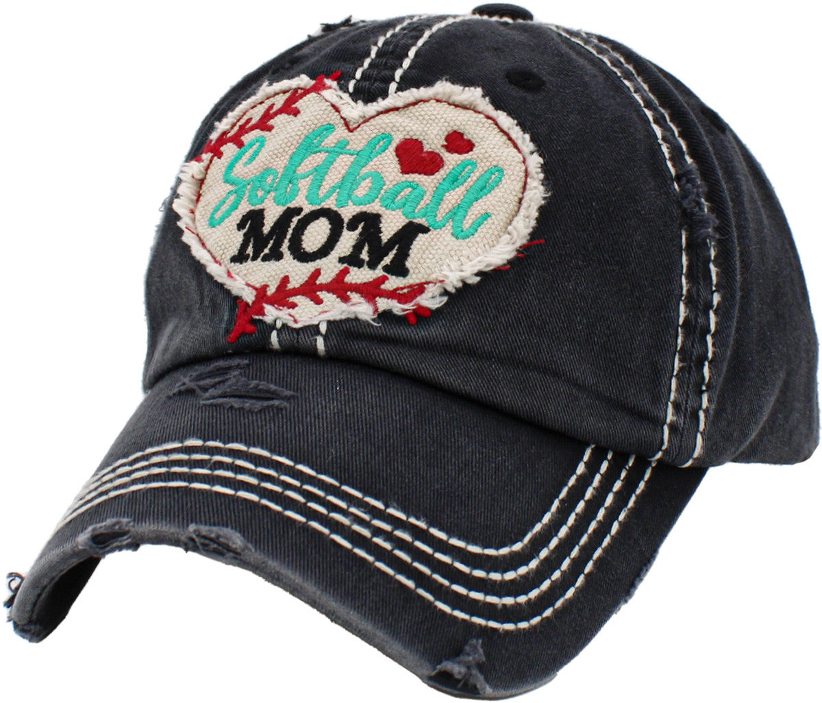 SOFTBALL MOM WASHED VINTAGE BALLCAP