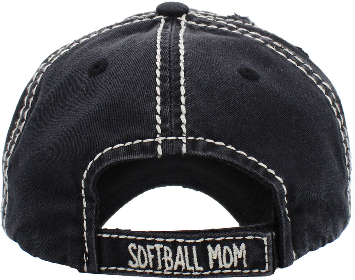 SOFTBALL MOM WASHED VINTAGE BALLCAP