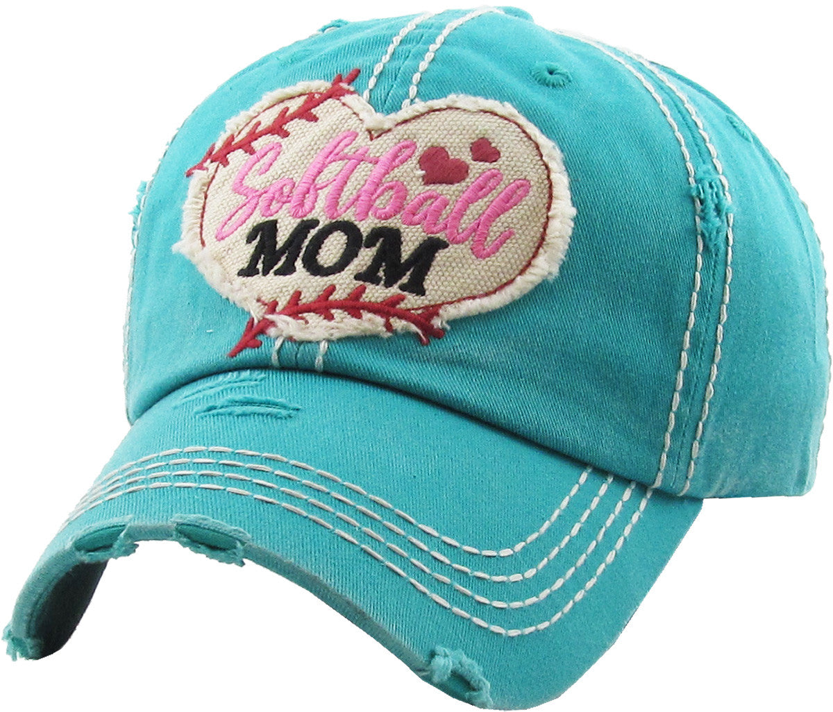 SOFTBALL MOM WASHED VINTAGE BALLCAP