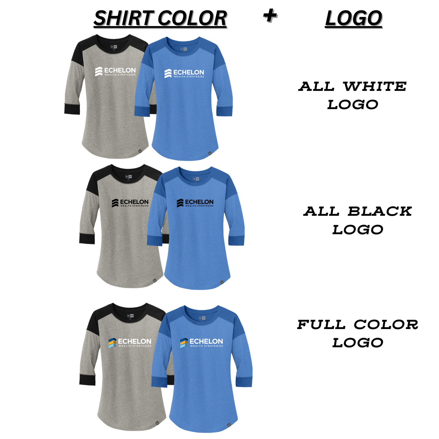New Era - Ladies Hertitage 3/4 Sleeve Tee (Echelon)