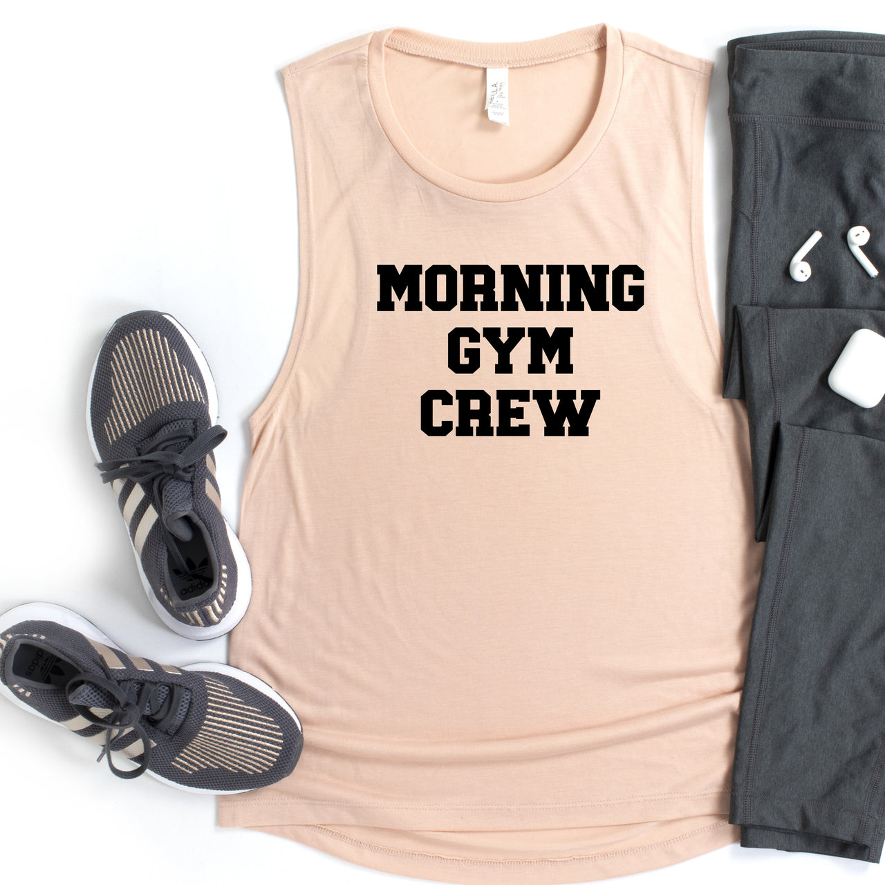 Morning Gym Crew - Ladies Flowy Scoop Muscle Tank