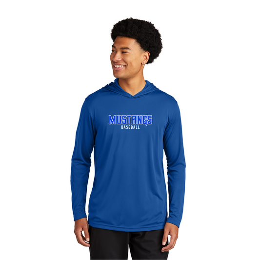 Adult & Youth - Sport Tek Performance Hooded LS Tee (Ankeny Mustangs Baseball)