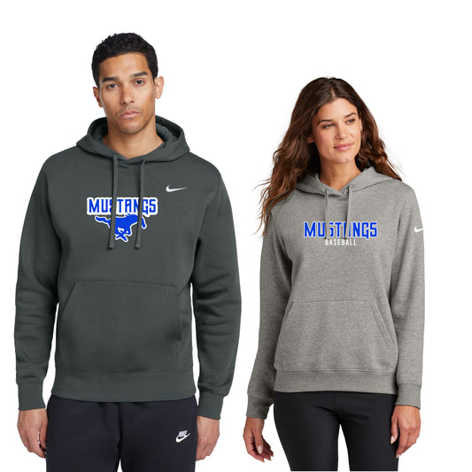 Adult & Ladies - Nike Club Pullover Fleece Hoodie - (Ankeny Mustangs Baseball)