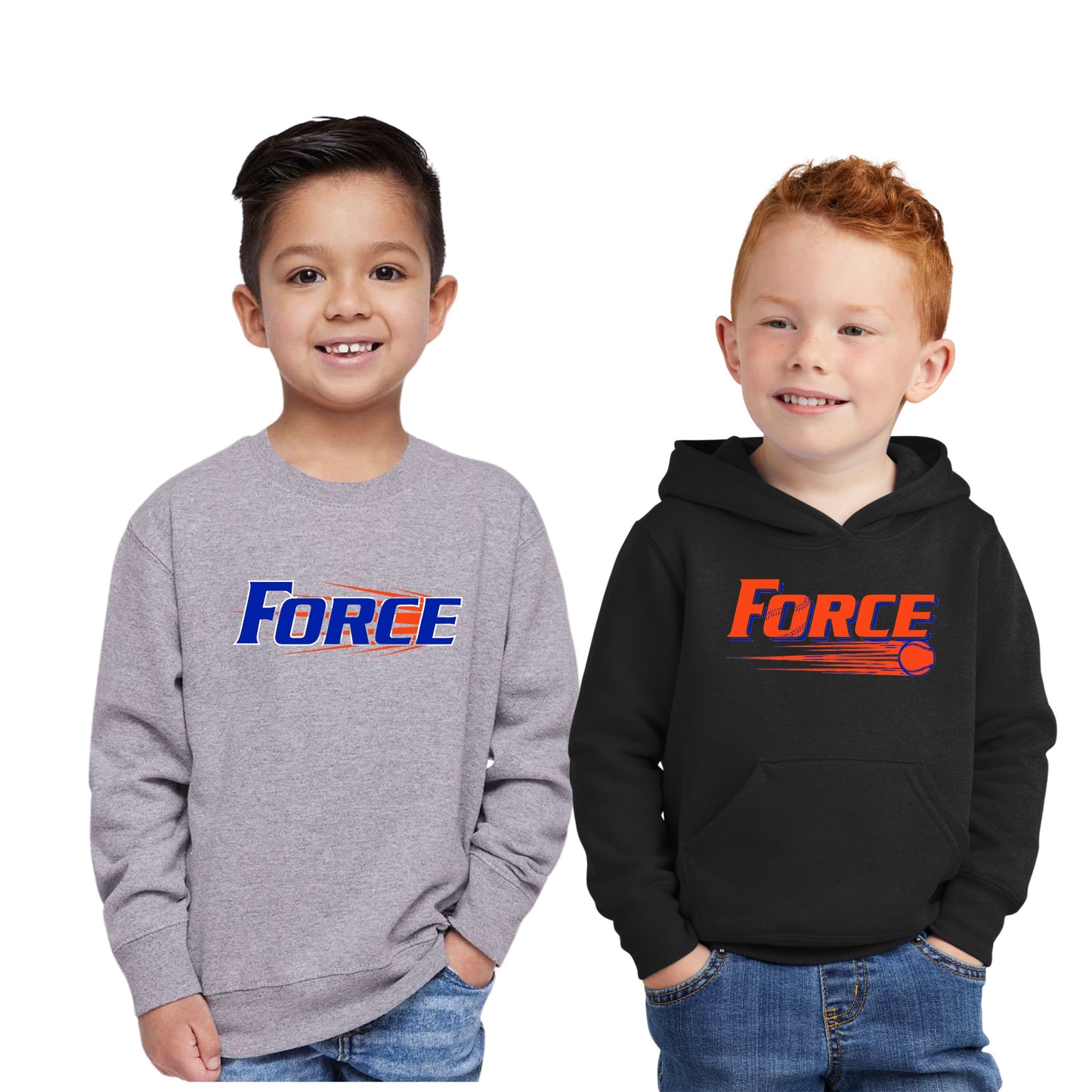 Toddler - Unisex Crewneck Sweatshirt & Hoodie - (Force Softball)
