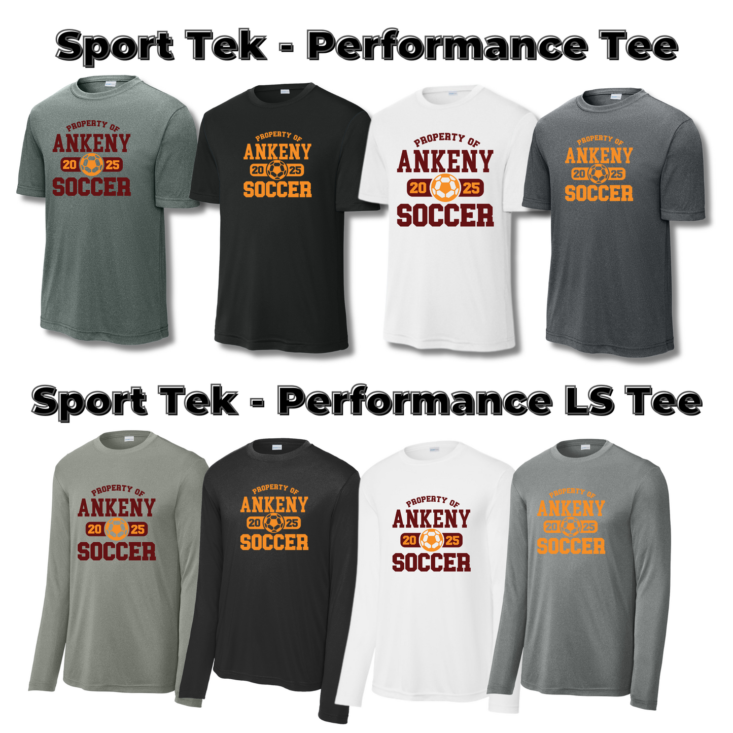 Youth - Sport Tek Tee & LS Tee Performance apparel - (Ankeny Hawks Soccer)