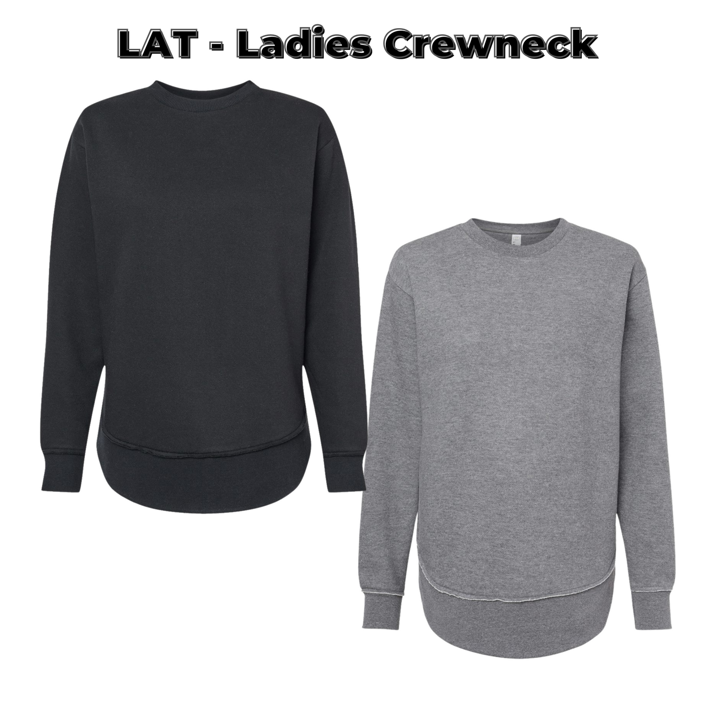 Ladies - Faux Chenille LAT Crewneck- (Ankeny Hawkette Softball)