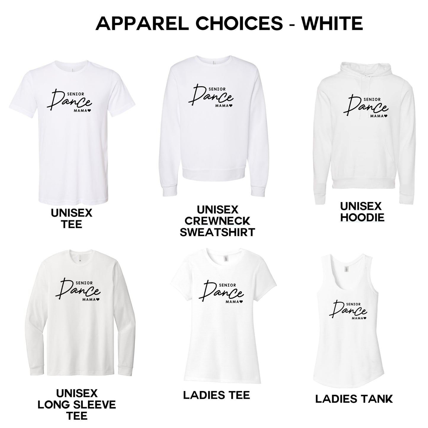 Adult - 6 Apparel Options  - (Senior Dance Collection)