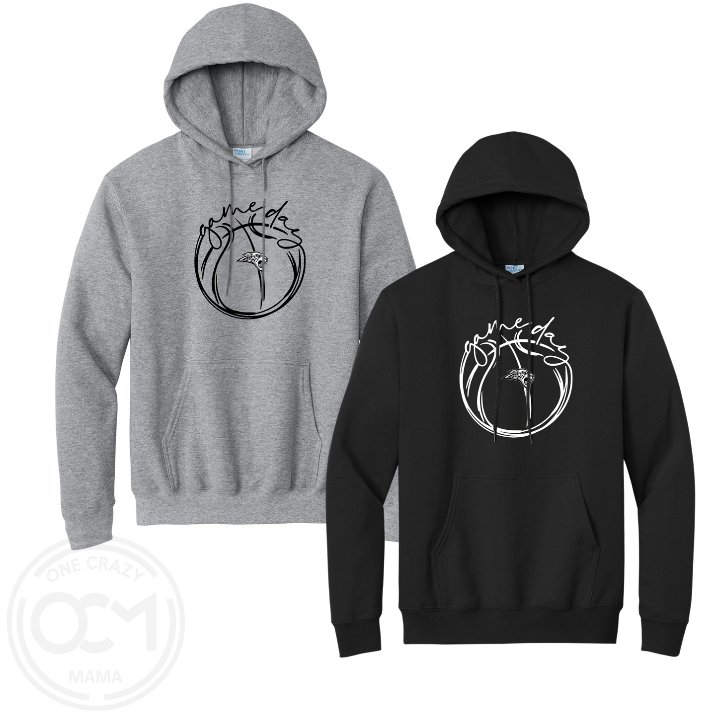 Adult & Youth - Port & Co Fleece Hooded Sweatshirt (Game Day Basketball - Jaguars)