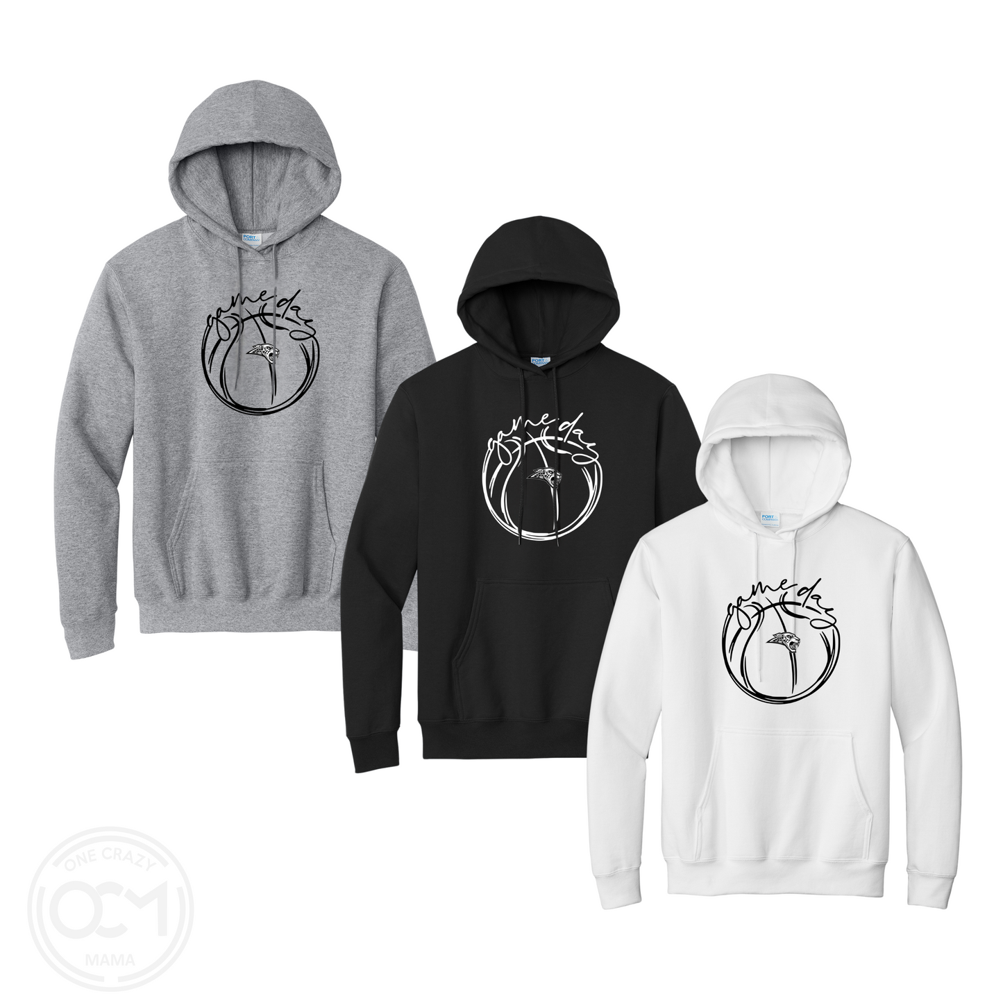 Adult & Youth - Port & Co Fleece Hooded Sweatshirt (Game Day Basketball - Jaguars)