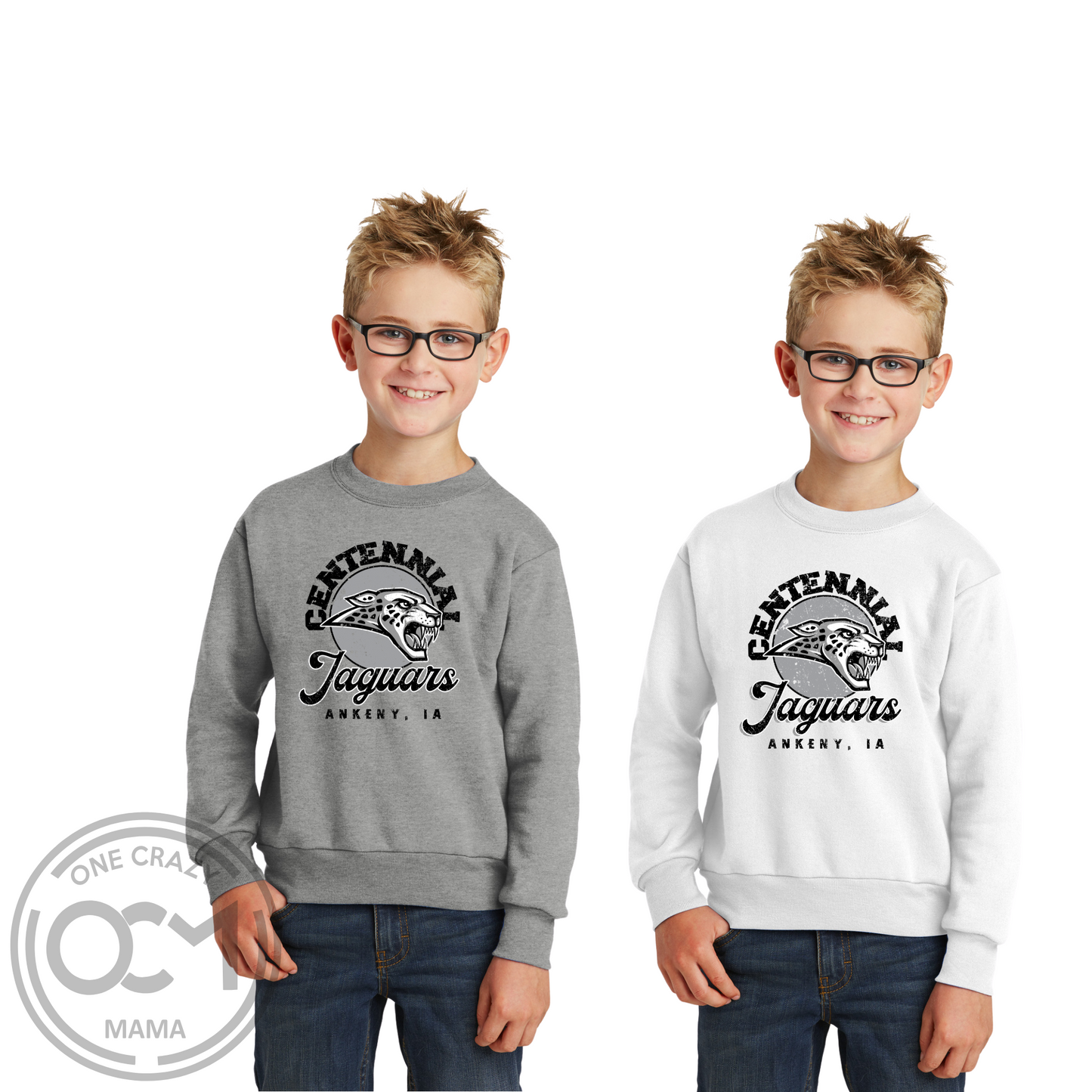 Adult & Youth - Unisex Port & Co Crewneck Sweatshirt (Centennial Jaguars Collection)