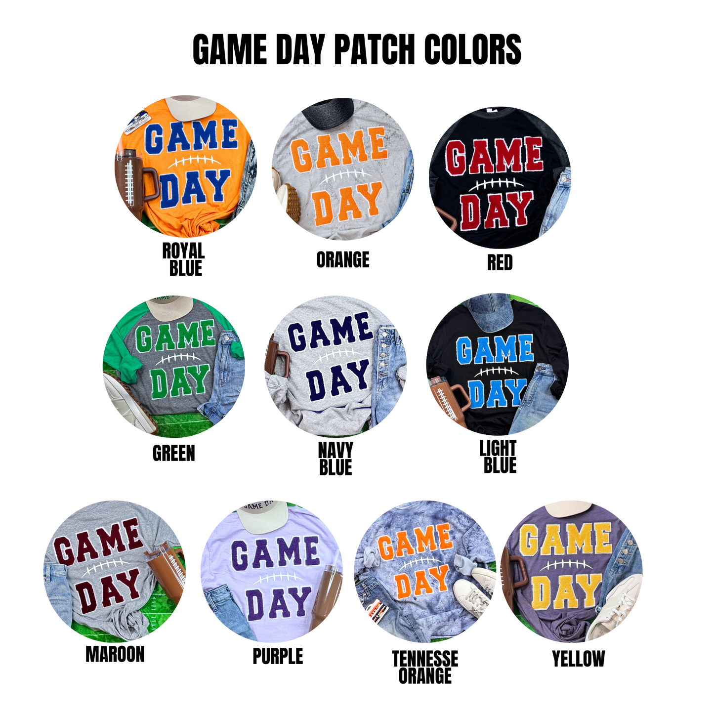 Adult - Game Day Fluffy Patch Tees & Sweatshirts (Comfort Colors)