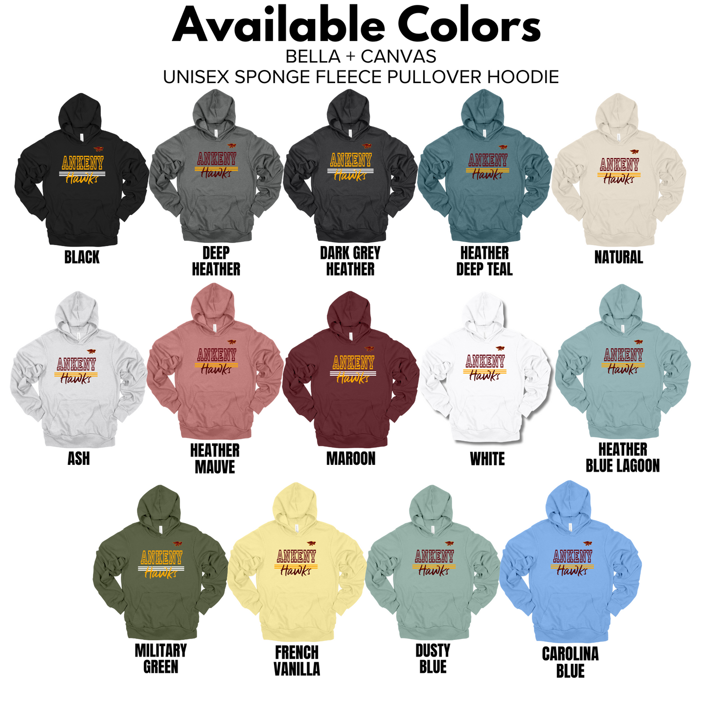 Adult - Bella Hoodie - (Ankeny Hawks Collection)