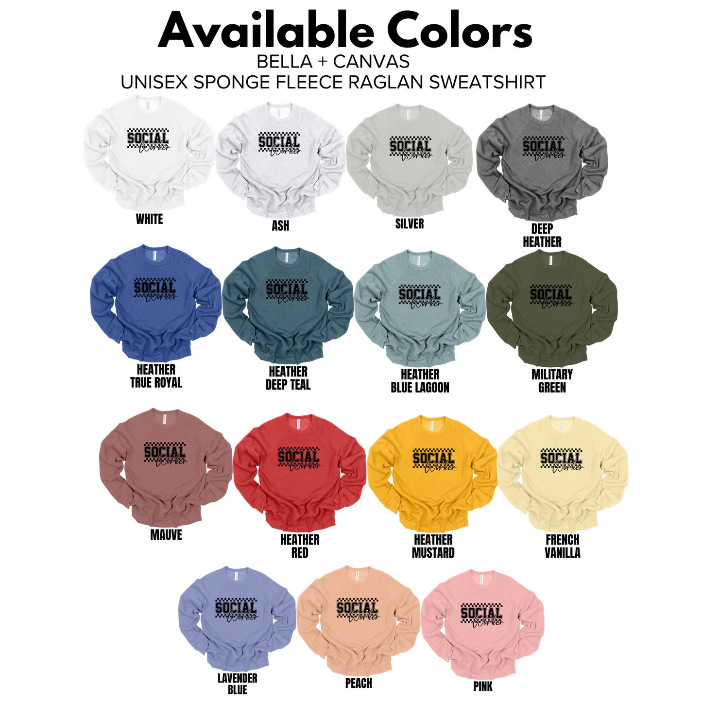 Adult - Bella+ Canvas Unisex Crewneck Sweartshirt (Social Worker)