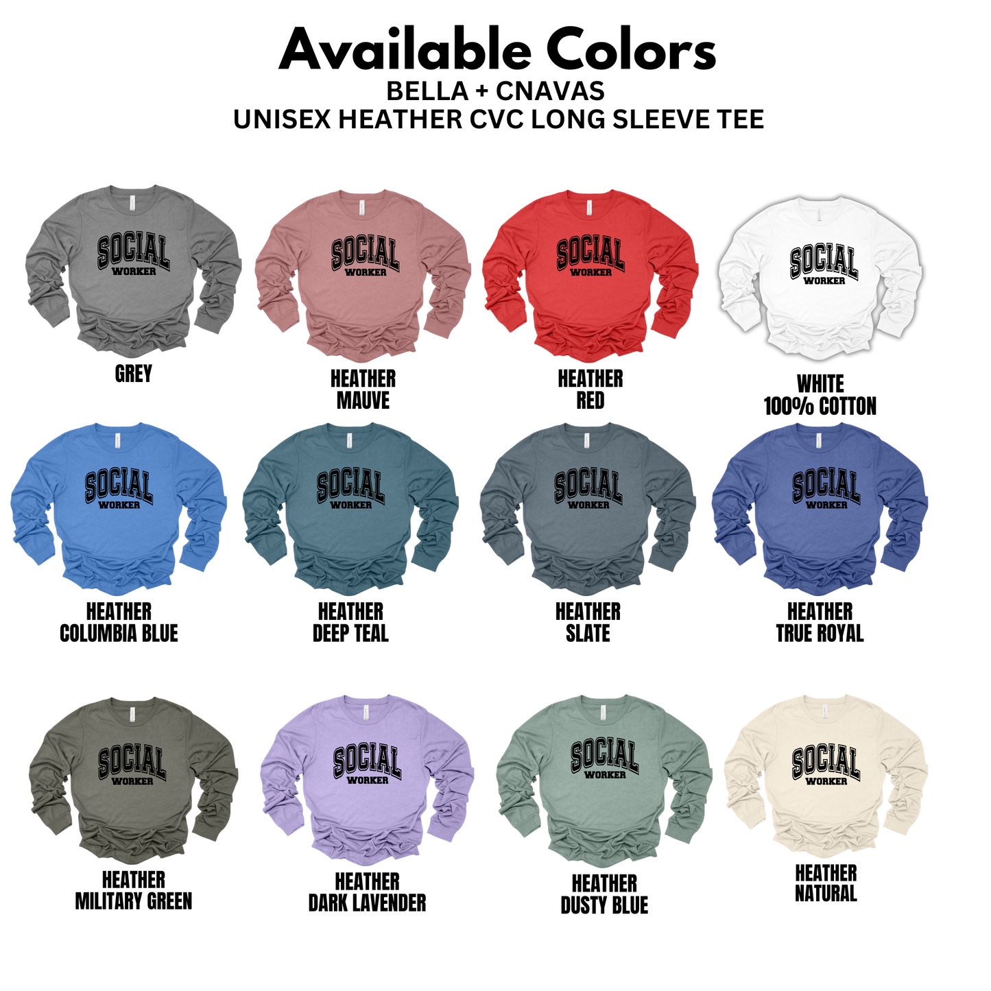 Adult - Bella+ Canvas Unisex Long Sleeve Tee (Social Worker)